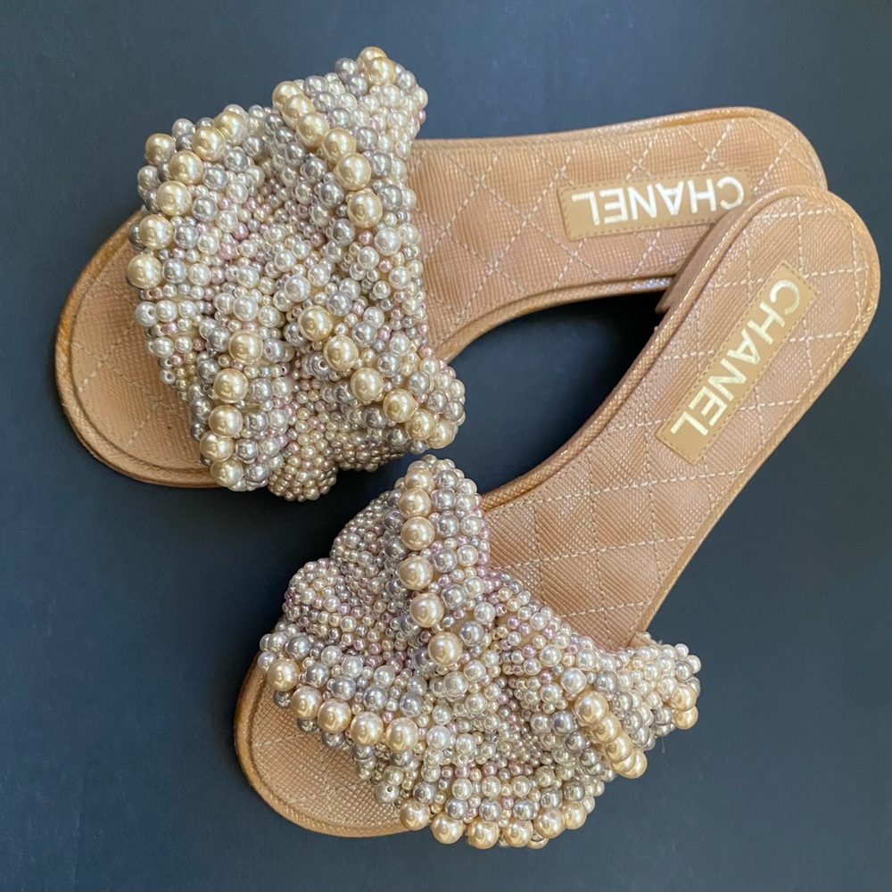 Chanel Pearl Mules
